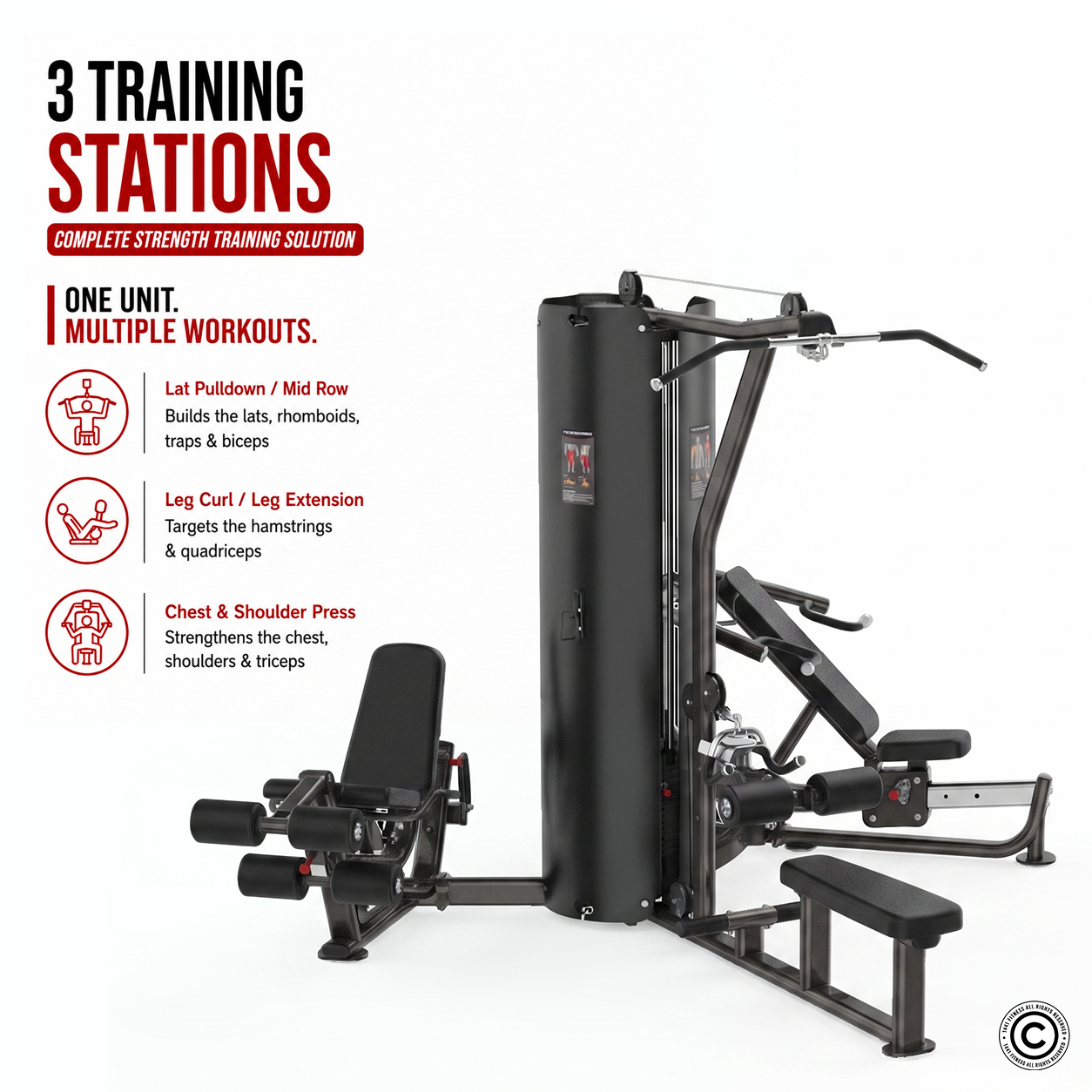 Insight Fitness 3 Station Multi Gym - BS004