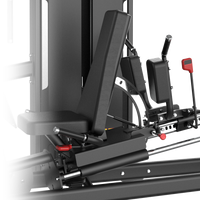 Thumbnail for Insight Fitness Seated Leg Press / Hack Squat - SA040 with various attachments on a white background