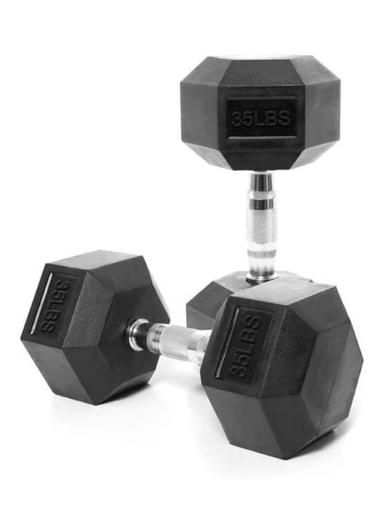 1441 Fitness  Rubber Hex Dumbbells - (Sold In Pair) | Weight in LBS
