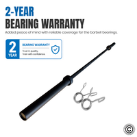 Thumbnail for 7 Ft Olympic Bar with Collars - 20 Kg (Black)