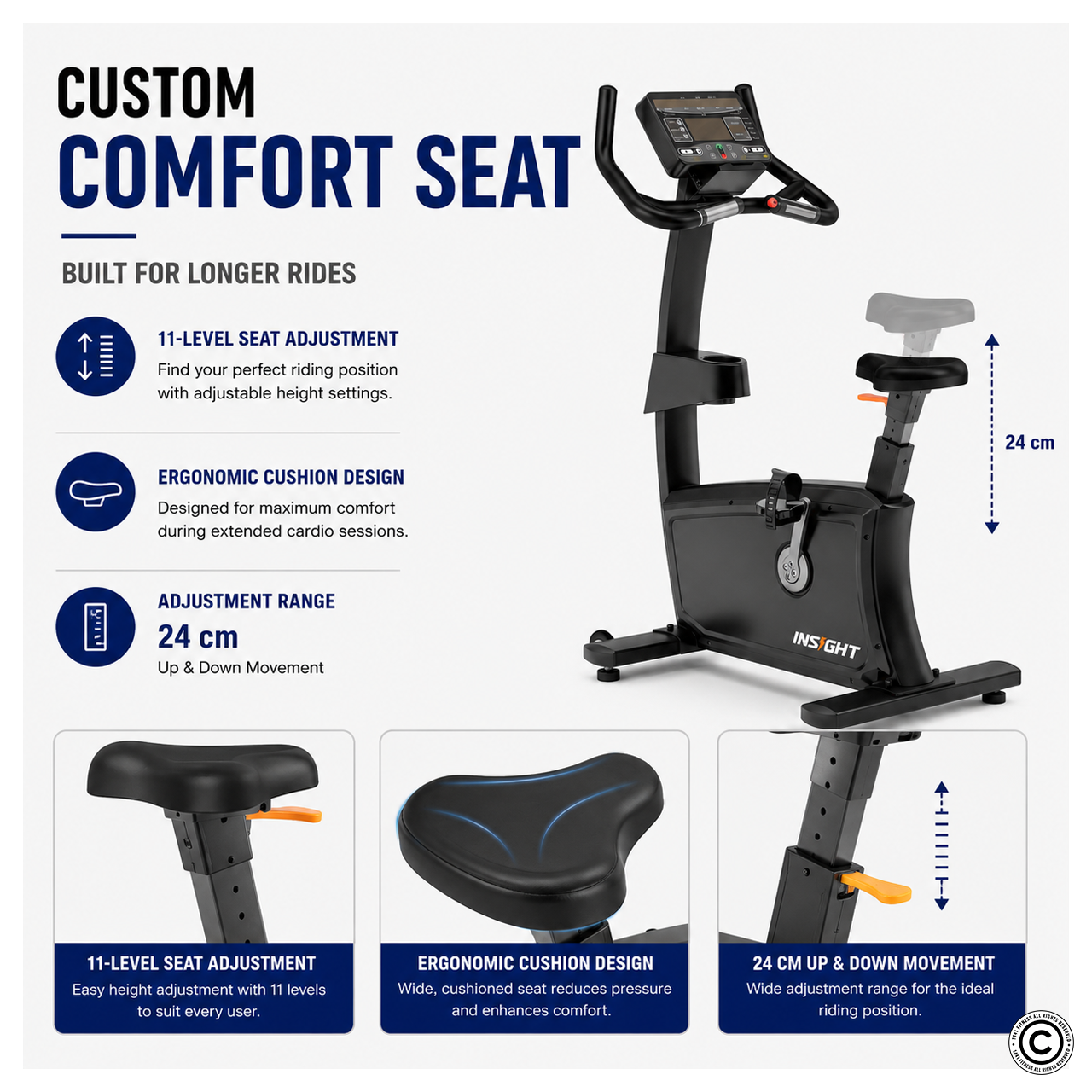 Insight Fitness Upright Bike - CU6000