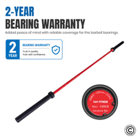 Thumbnail for 7 Ft Olympic Barbell with Collars - 20 Kg (Black/Red)
