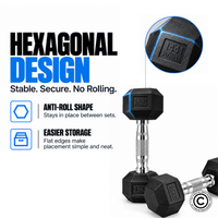 Thumbnail for 1441 Fitness Rubber Hex Dumbbells - 1 Kg to 9 Kg
