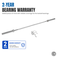 Thumbnail for 7 Ft Olympic Bar with Spring Collars - 20 Kg (Chrome)