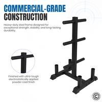 Thumbnail for Olympic Plate Rack with Four Bar Holder - Black
