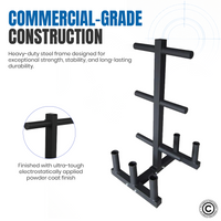 Thumbnail for Commercial Plate Rack with Six Bar Holder - Black