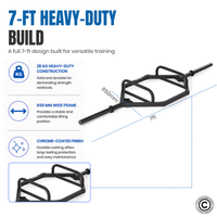Thumbnail for 7 ft Olympic Hex Trap Bar with Collars - Matt Black