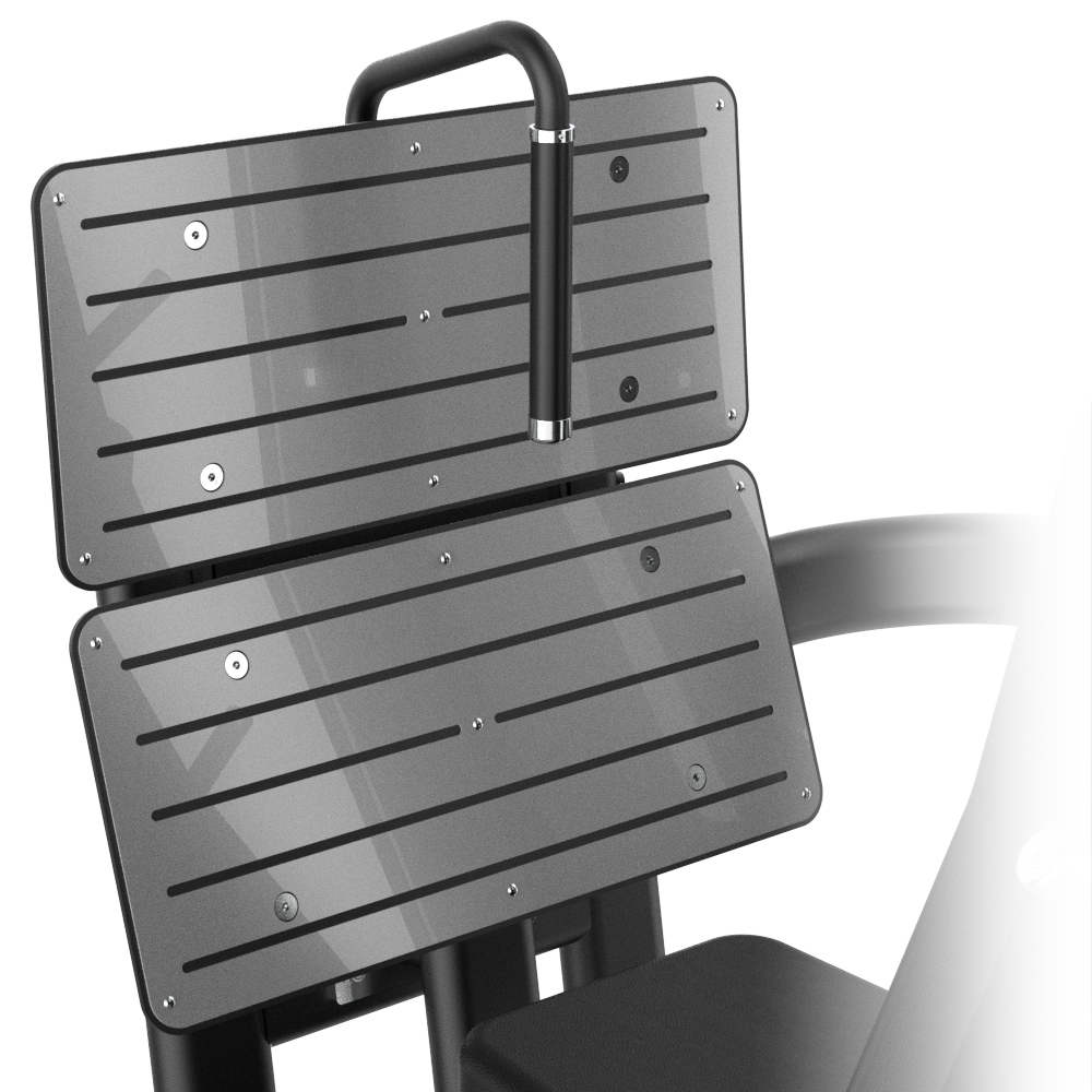 Insight Fitness Seated Leg Press / Hack Squat - SA040 Black metal bench with backrest on a white background