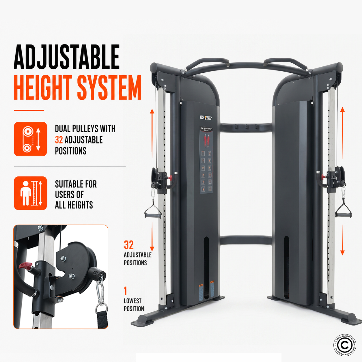 Insight Fitness SA Series Dual Adjustable Pulley - SA021