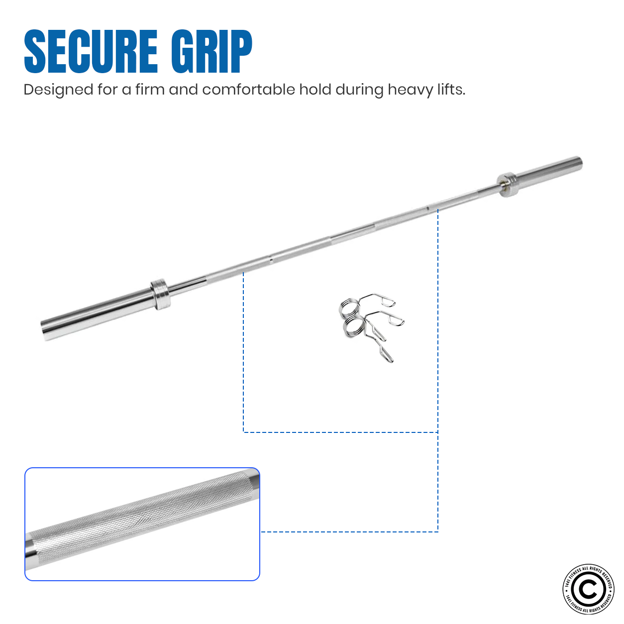 6 Ft Olympic Bar with Collars - 15 Kg