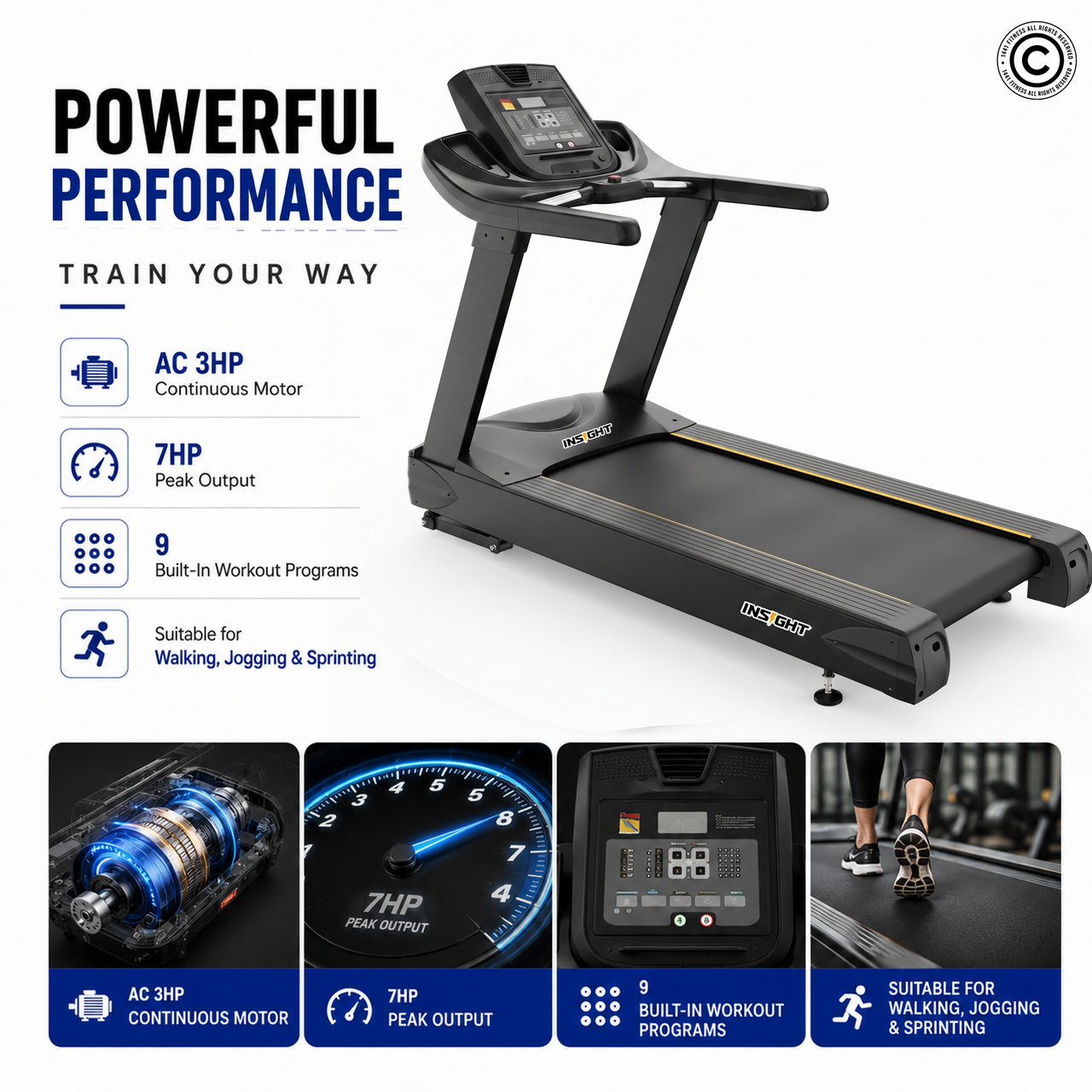 Insight Fitness Commercial Treadmill - CT3000