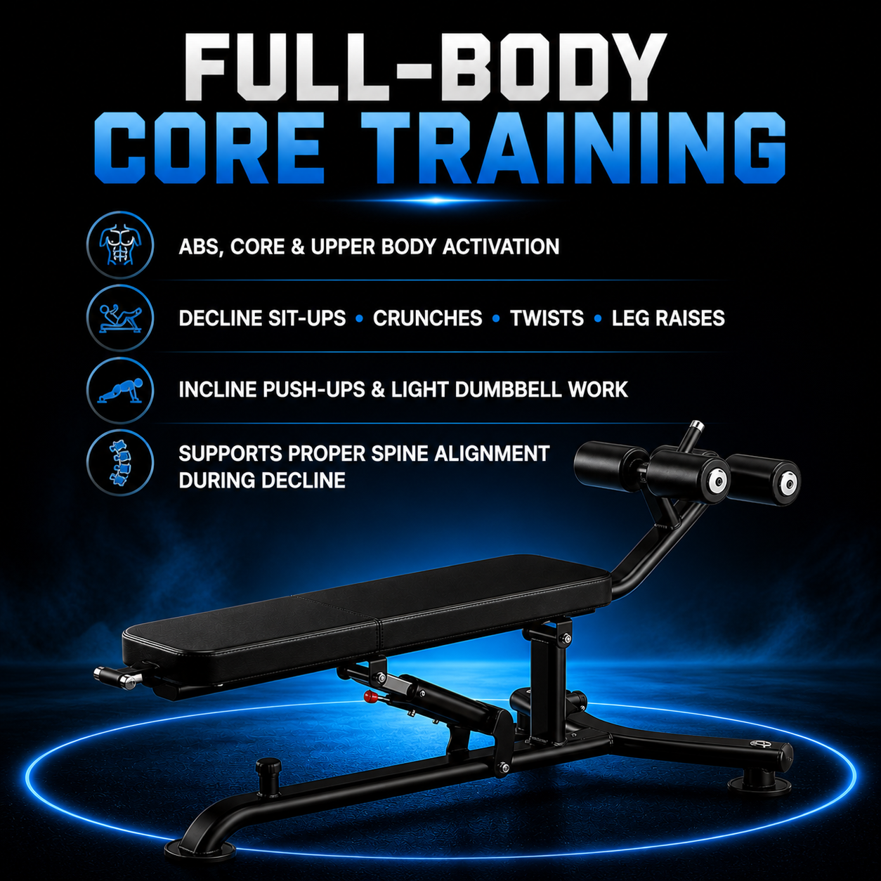 Insight Fitness Decline Adjustable Bench - DR025