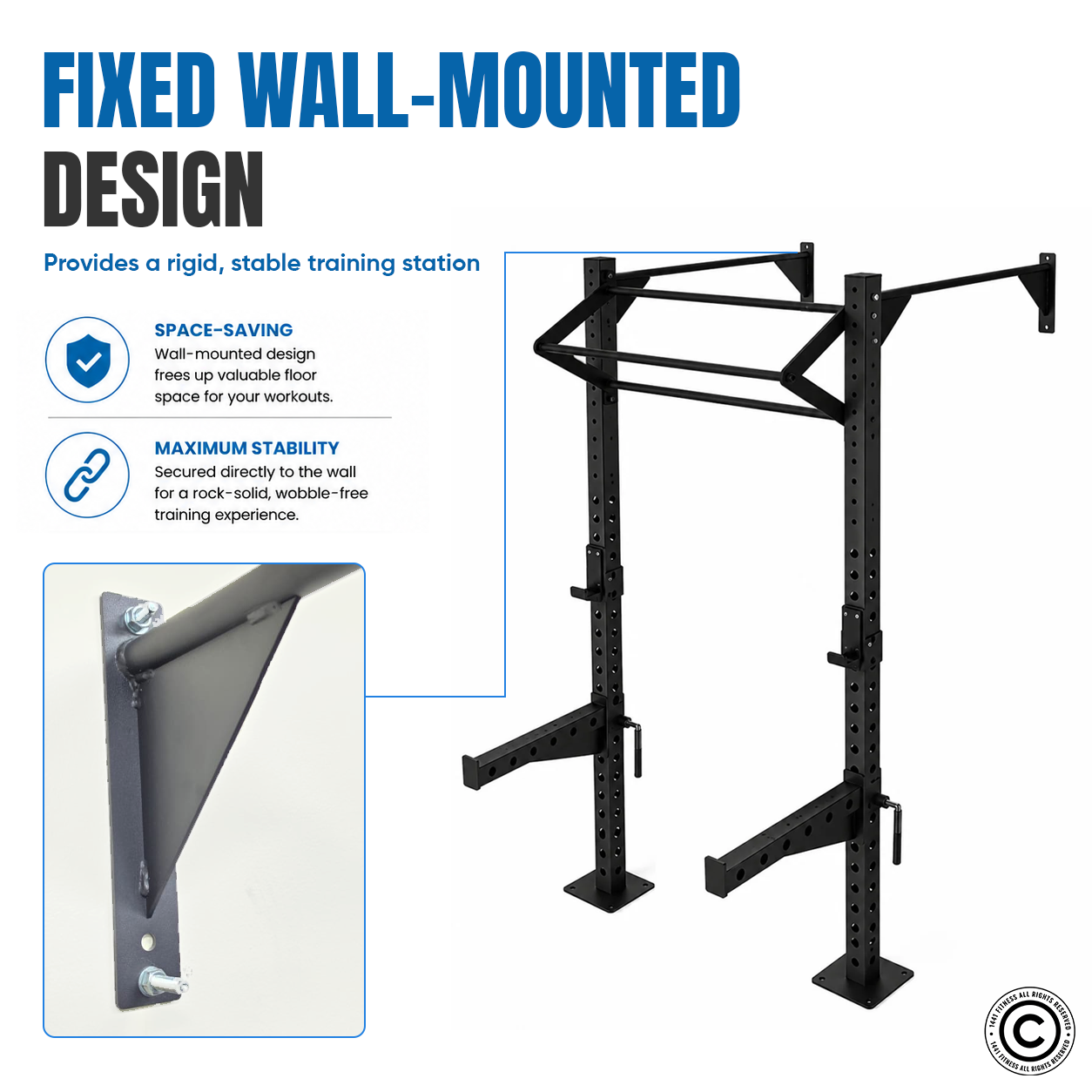 1441 Fitness Wall Mounted Squat Rack