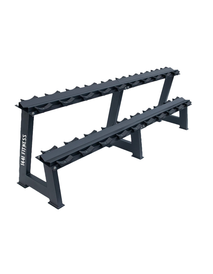 PU Round Dumbbell Set 2.5 Kg to 50 Kg( 20 Pairs ) with 2 Tier Rack (Bundle)