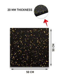 Thumbnail for 1441 Fitness Speckled Yellow Gym Flooring 50 x 50 (cm) - 20mm Thickness