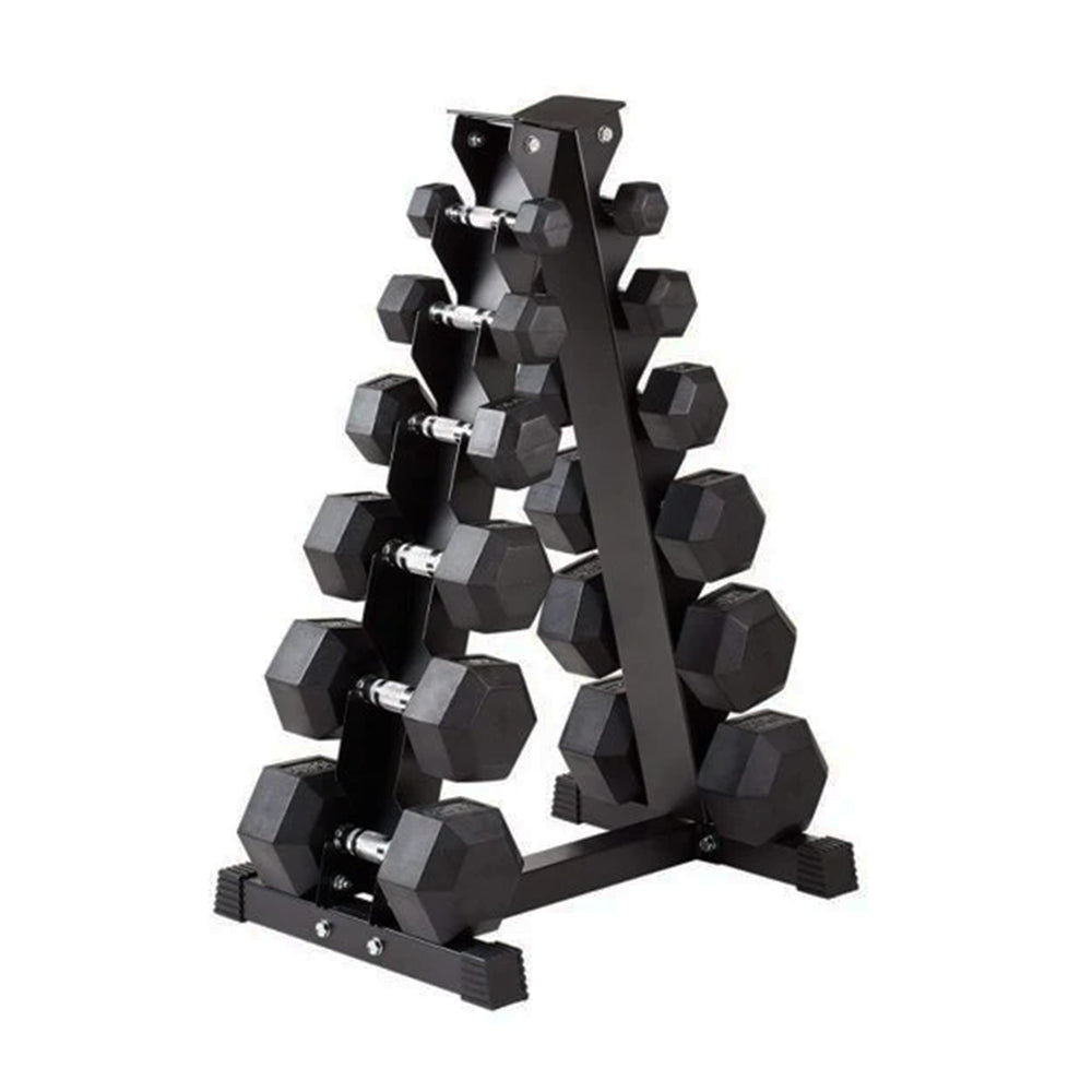 Hex Dumbbells Set with Rack - 2.5 Kg to 15 Kg