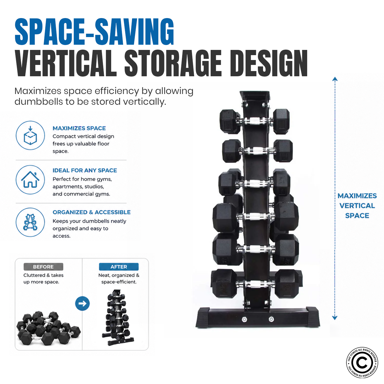 Vertical Dumbbell Rack - 6 Pairs