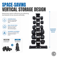 Thumbnail for Vertical Dumbbell Rack - 6 Pairs