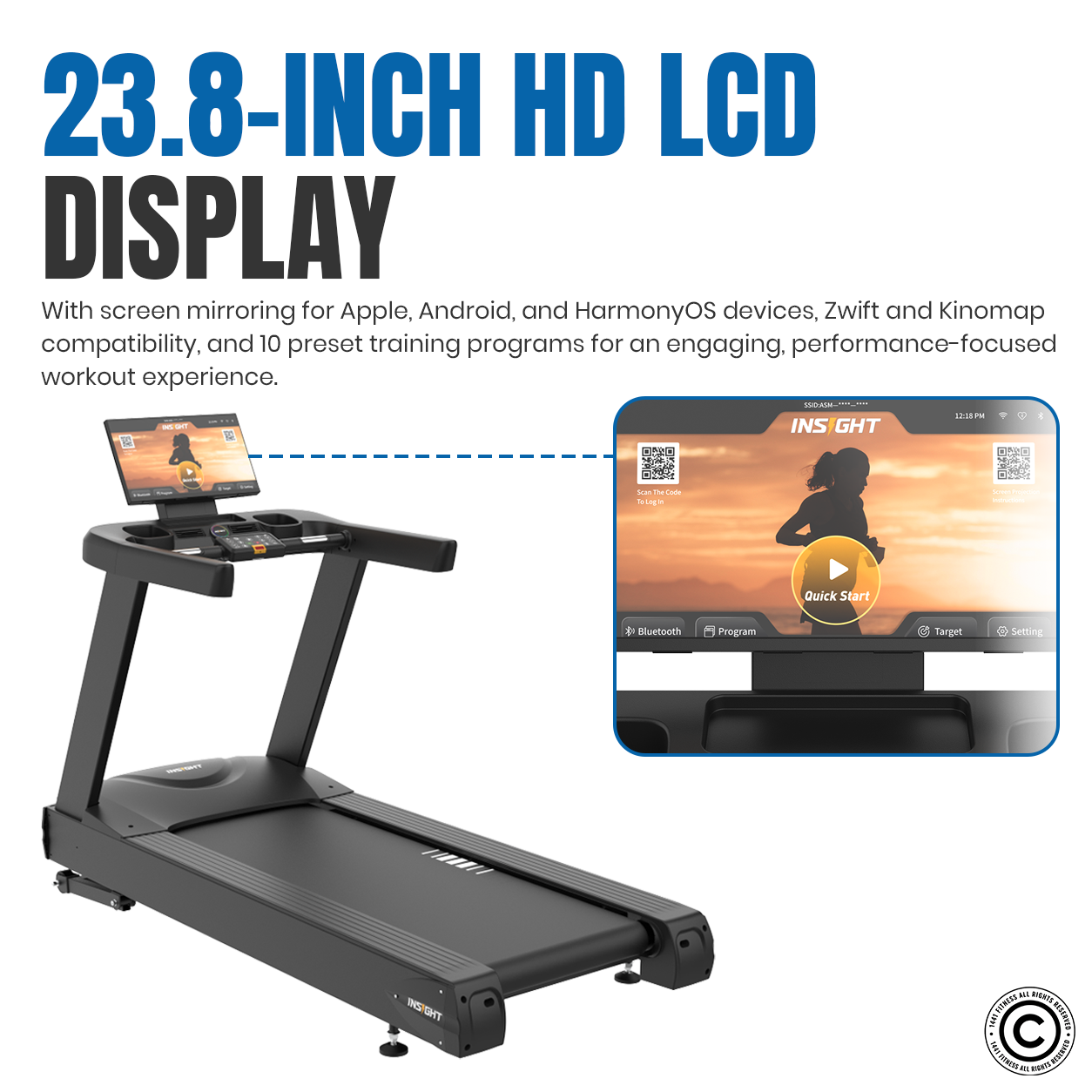 Insight Fitness Commercial Treadmill with LCD Screen - CT70
