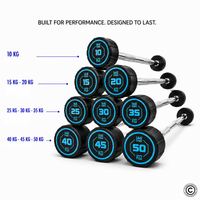 Thumbnail for Fixed Weight Straight PU Barbell - 10 kg to 50 kg