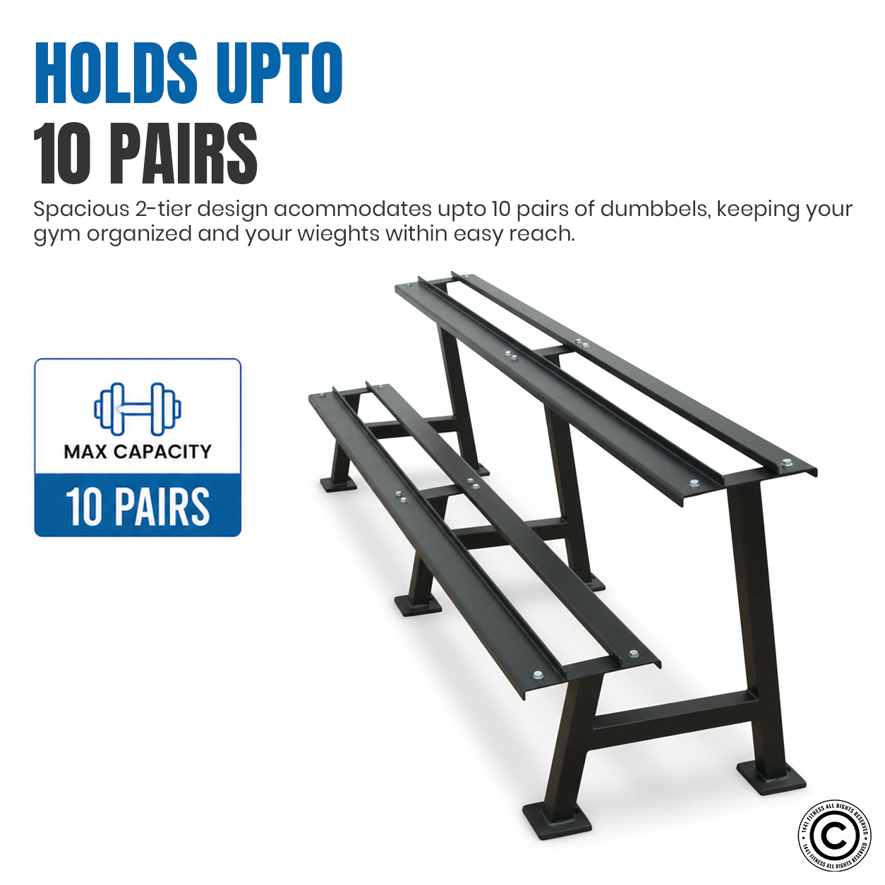 1441 Fitness 2 Tier Hex Dumbbell Rack