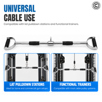 Thumbnail for 1441 Fitness Lat Attachment Double D Lat Pull Down with Rubber Grip - 90 cm