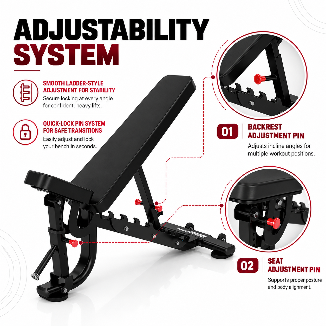 Insight Fitness Adjustable Bench - DR034