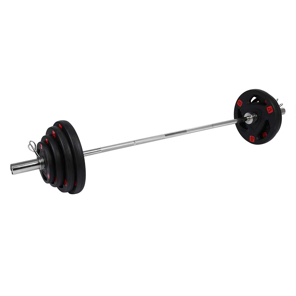 1441 Fitness 6 ft Olympic Bar with Tri Grip Black Olympic Plates Set | 60 Kg Set