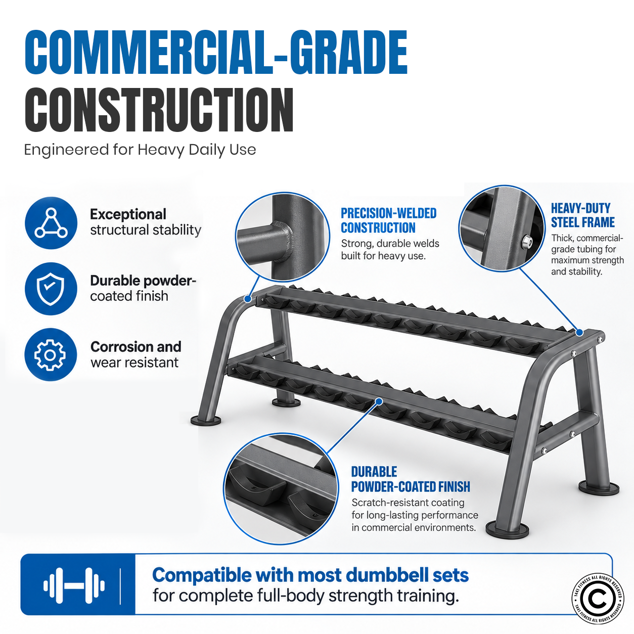 Insight Fitness Commercial Dumbbell Rack - DR032