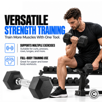 Thumbnail for 1441 Fitness Rubber Hex Dumbbells - 1 Kg to 9 Kg