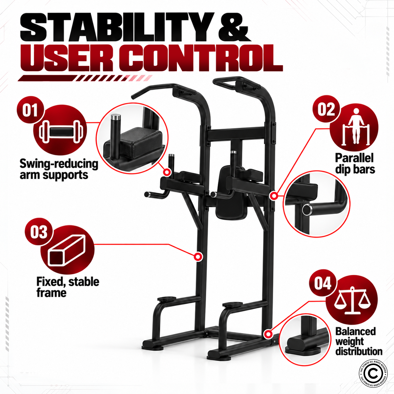 Insight Fitness Vertical Knee Rise / Dip - DR008