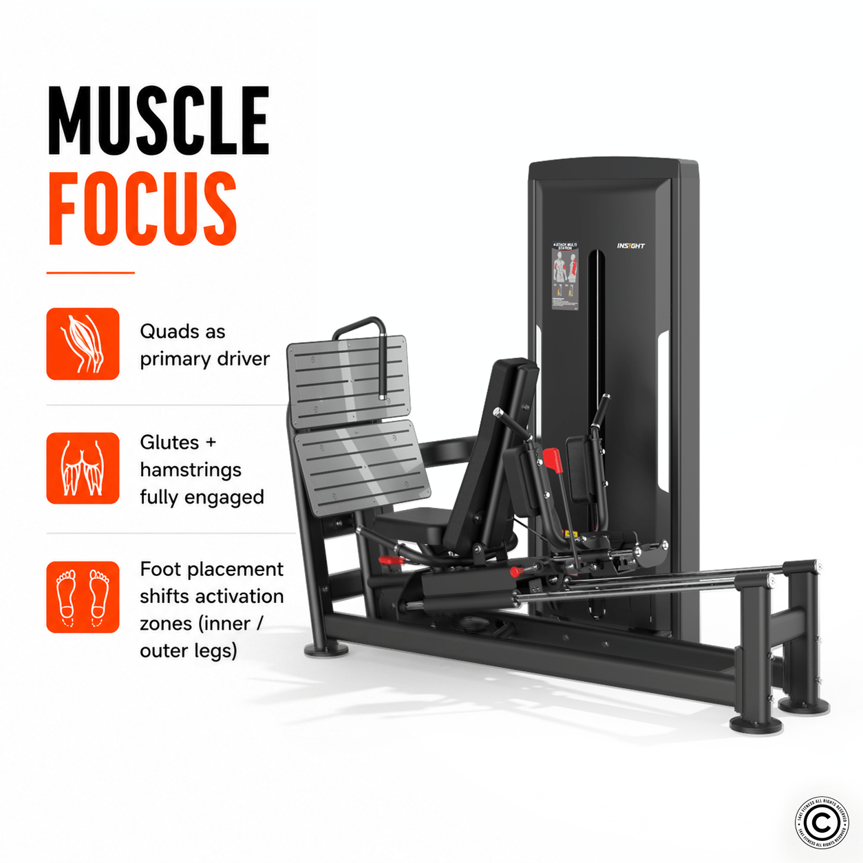 Insight Fitness Seated Leg Press / Hack Squat - SA040