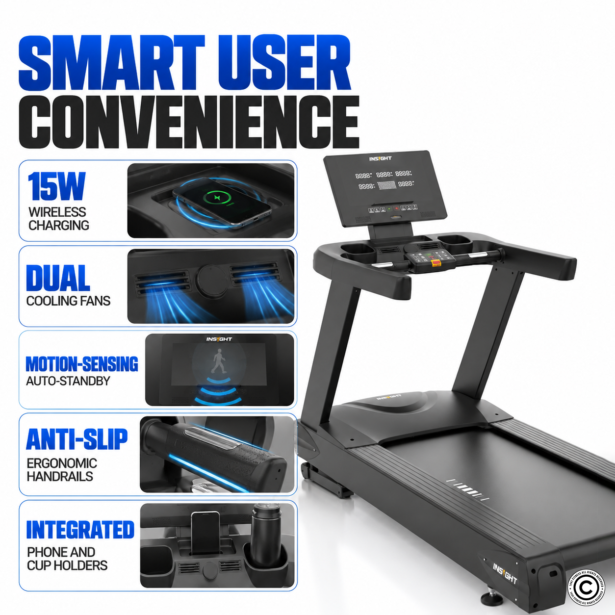 Insight Fitness Commercial Treadmill 3 HP - CT50