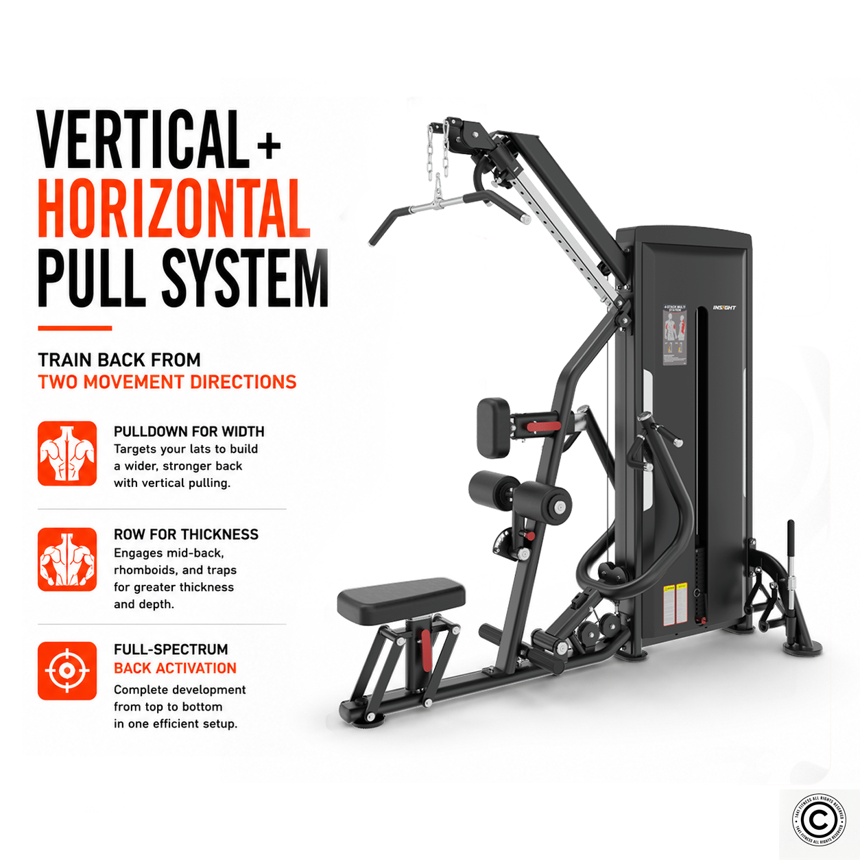 Insight Fitness Adjustable Pull down & Row - SA041
