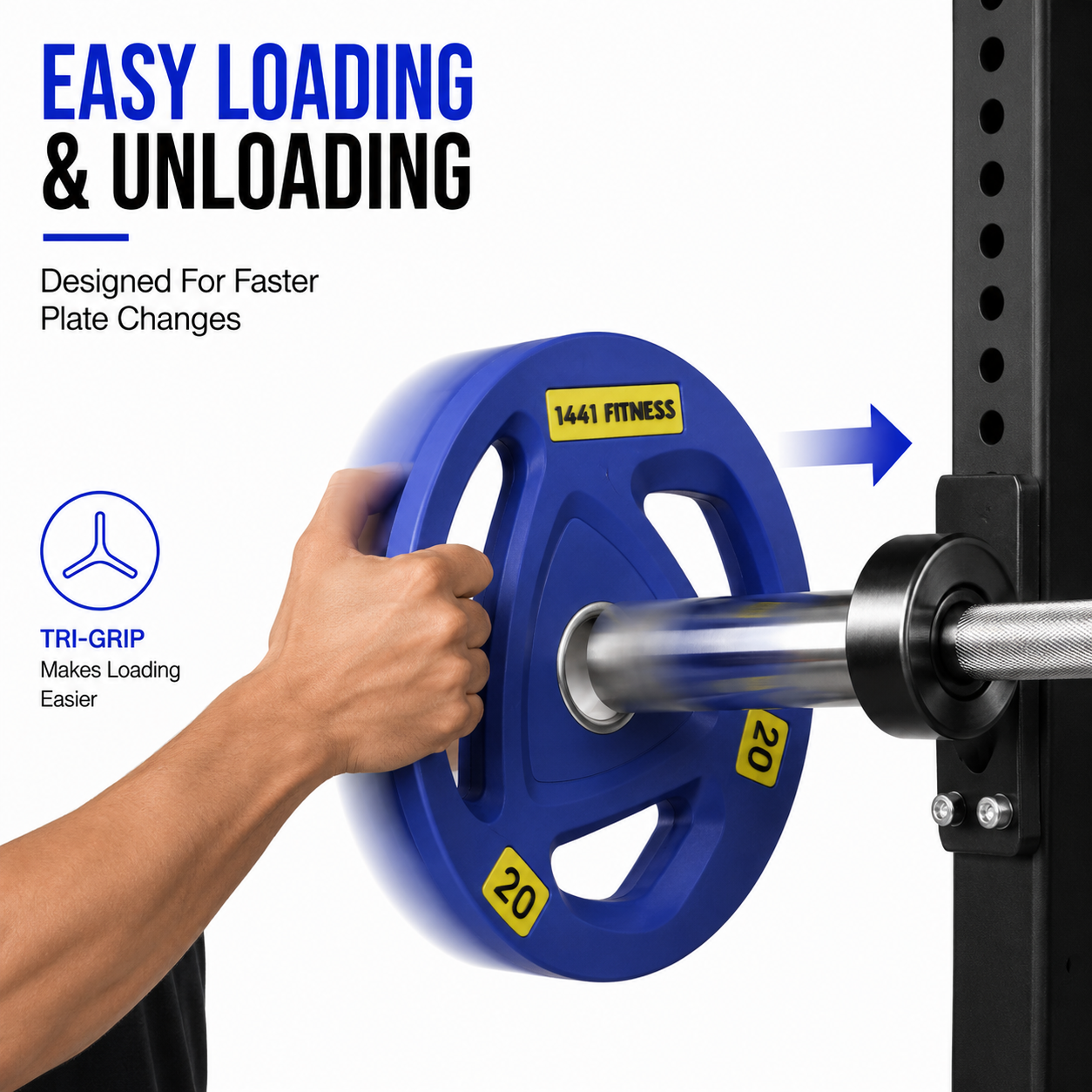 Tri Grip Color PU Olympic Plates 2.5 Kg to 20 Kg - 1 Year Warranty