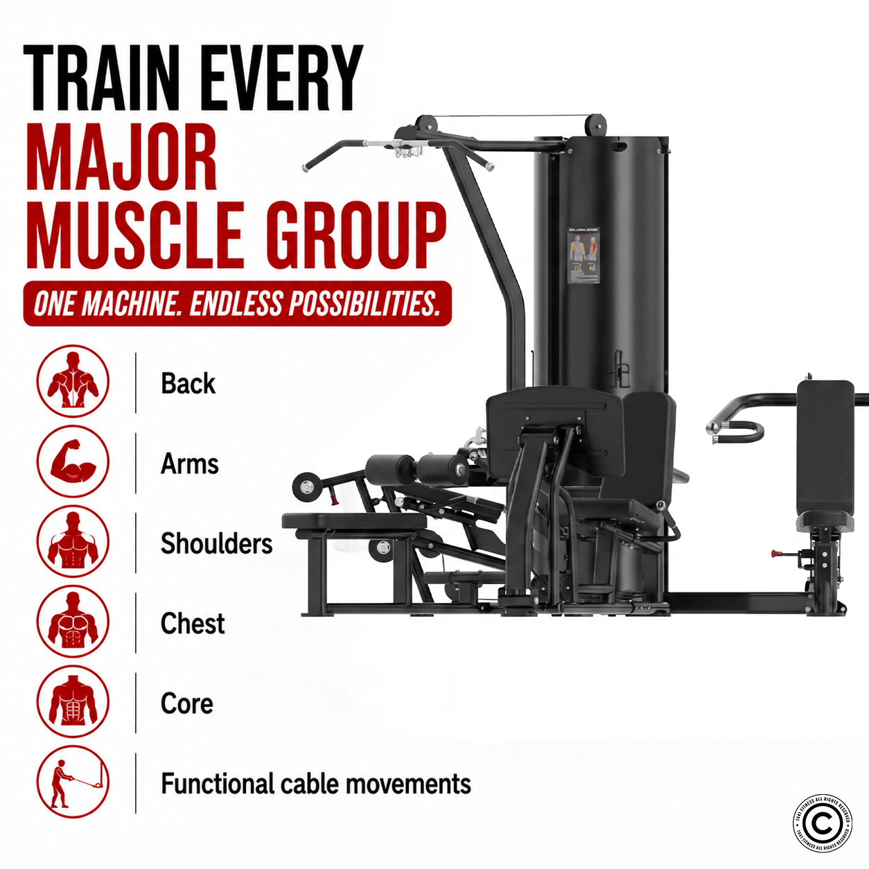 Insight Fitness 3 Station Multi Gym BS004 with Leg Press Attachment BS004LP