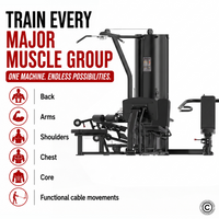Thumbnail for Insight Fitness 3 Station Multi Gym BS004 with Leg Press Attachment BS004LP