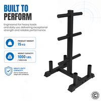 Thumbnail for Olympic Plate Rack with Four Bar Holder - Black