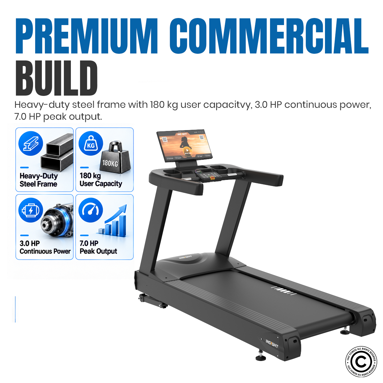 Insight Fitness Commercial Treadmill with LCD Screen - CT70