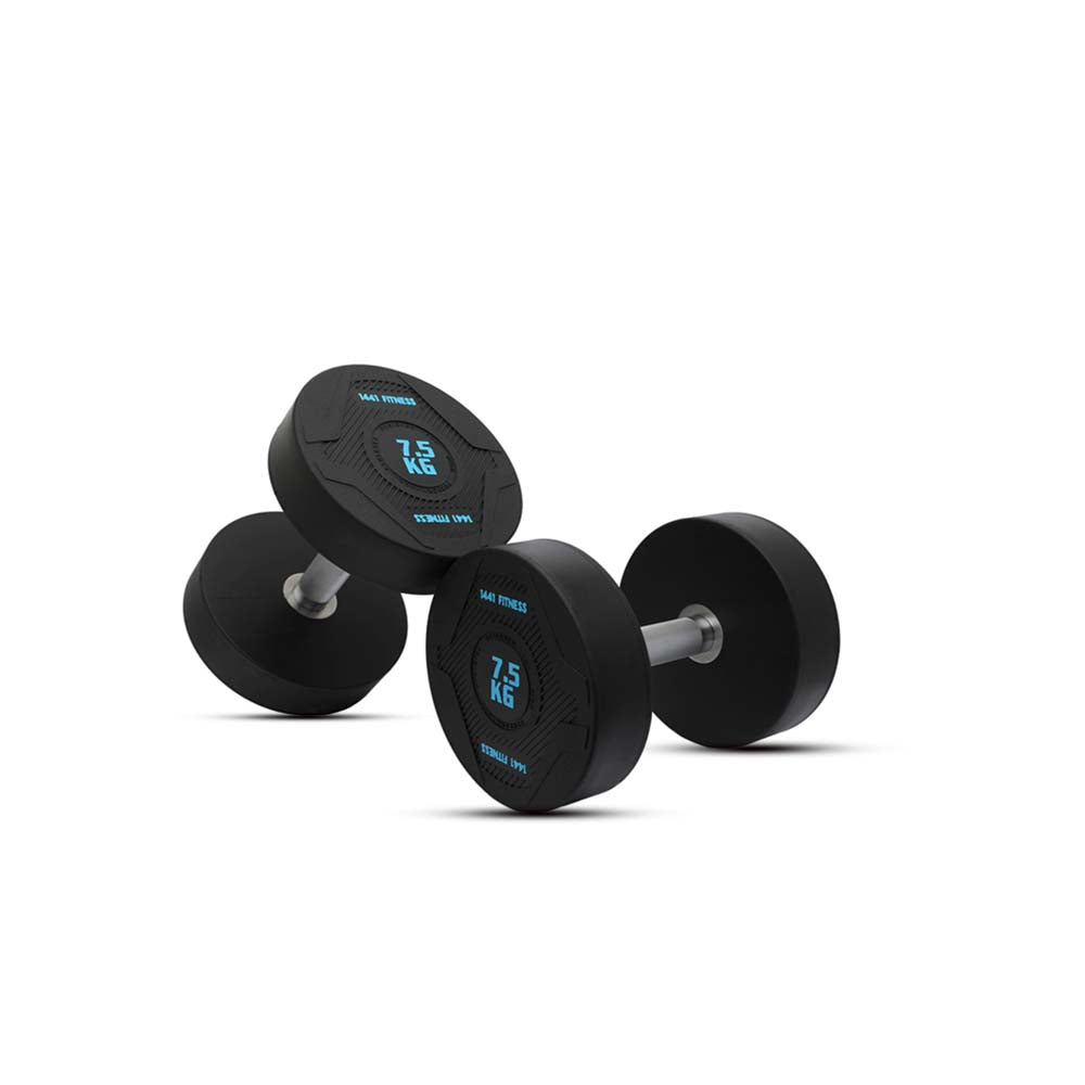 1441 Fitness PU Rubber Round Dumbbell Combo Set 2.5 Kg - 50 Kg (20 Pairs Set)