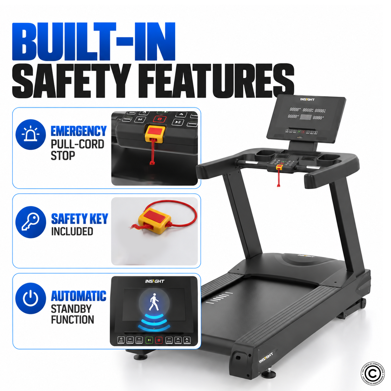 Insight Fitness Commercial Treadmill 3 HP - CT50