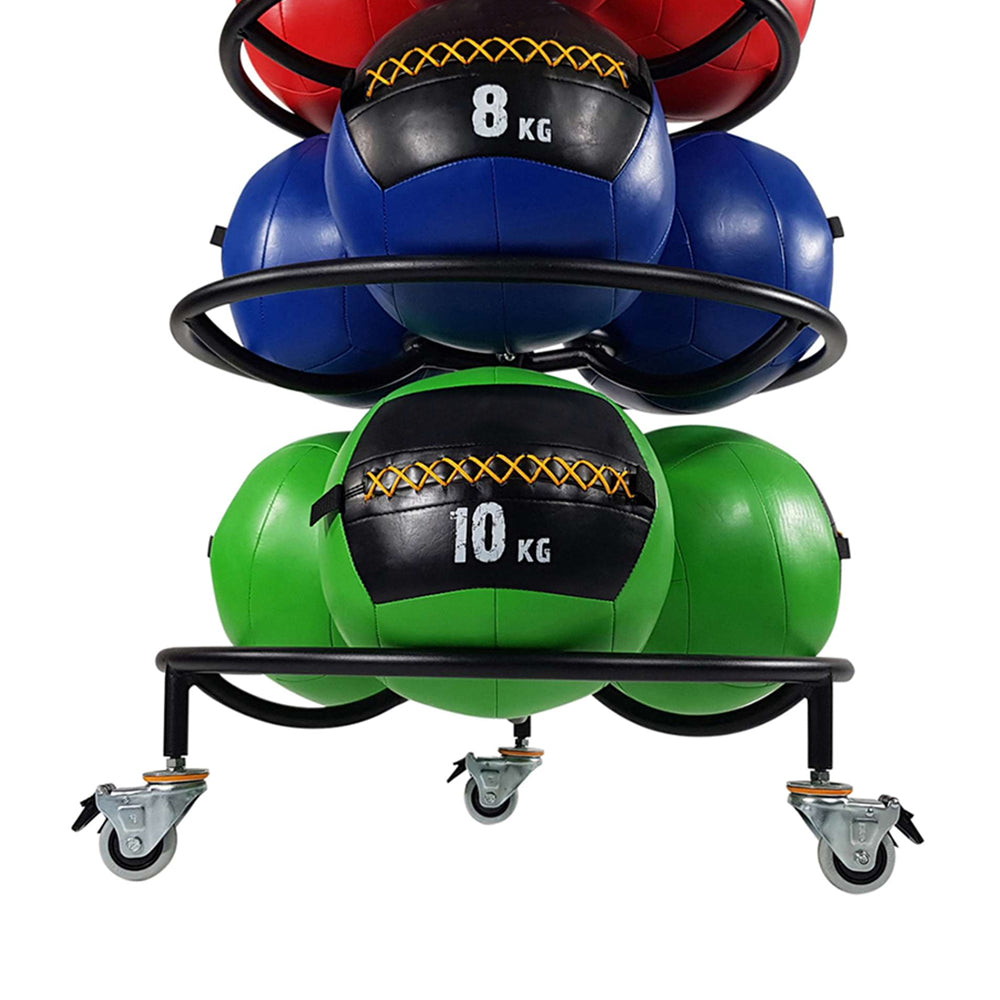 1441 Fitness Circled Premium Medicine Ball Rack with Wheels - (15 Pcs)