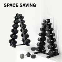 Thumbnail for 1441 Fitness Hex Dumbbells Set with Rack - 2.5 Kg to 15 Kg