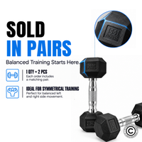 Thumbnail for 1441 Fitness Rubber Hex Dumbbells - 1 Kg to 9 Kg