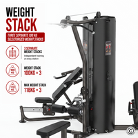 Thumbnail for Insight Fitness 3 Station Multi Gym BS004 with Leg Press Attachment BS004LP