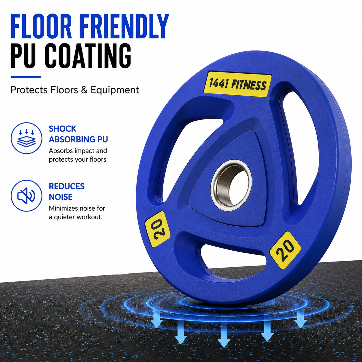 Tri Grip Color PU Olympic Plates 2.5 Kg to 20 Kg - 1 Year Warranty