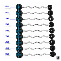 Thumbnail for Fixed Curl PU Barbell - 10 kg - 50 kg