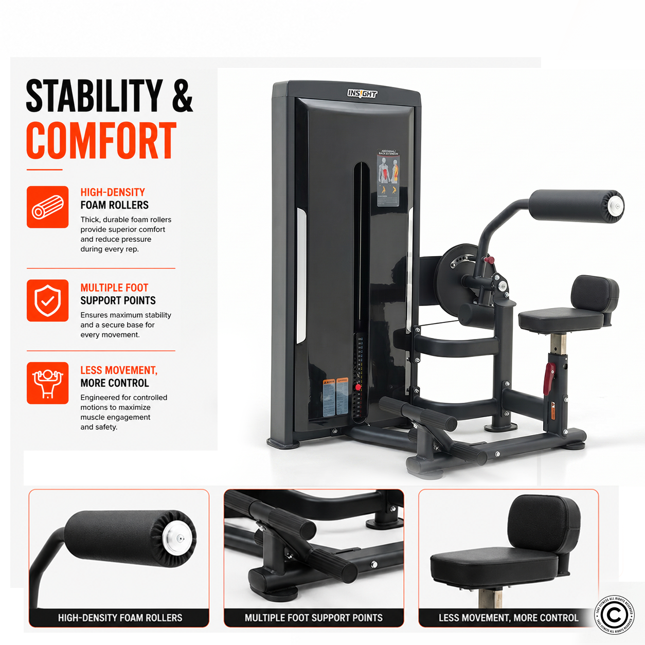 Insight Fitness SA Series Abdominal Back Extension - SA009D