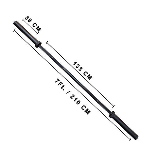 7 Ft Olympic Bar with Collars - 20 Kg (Black)