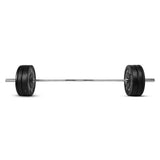 1441 Fitness 7 Ft Olympic Bar with Rubber Bumper Plates - 80 KG Set